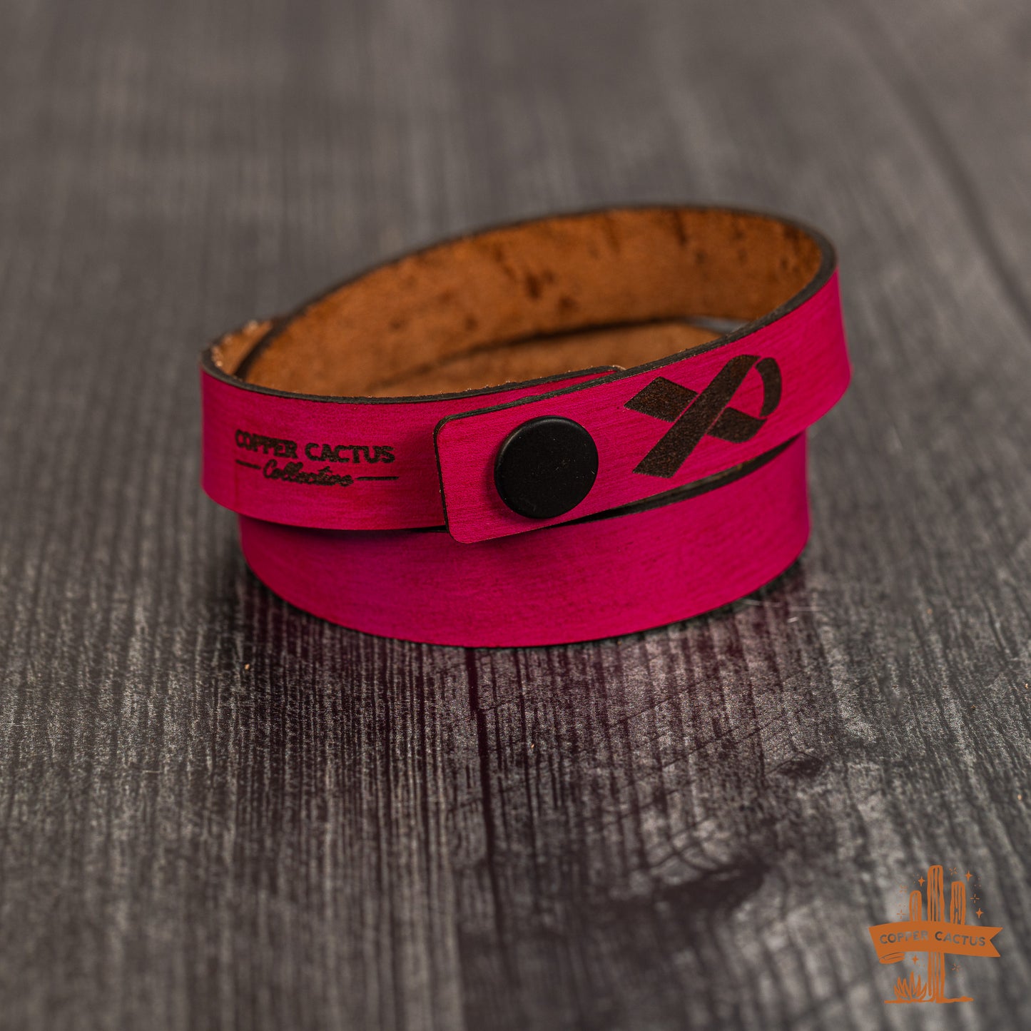 Breast Cancer Bracelet | Single Ribbon, Double Wrap