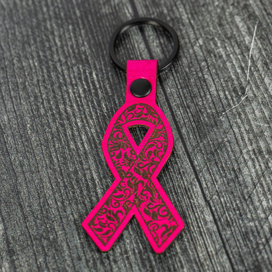 Breast Cancer Ribbon Keychain