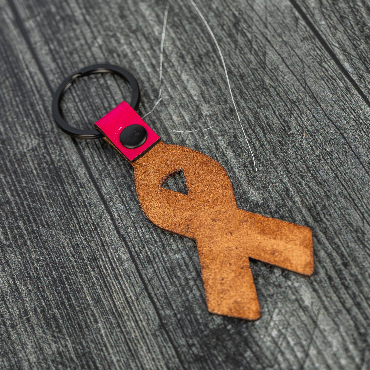 Breast Cancer Ribbon Keychain