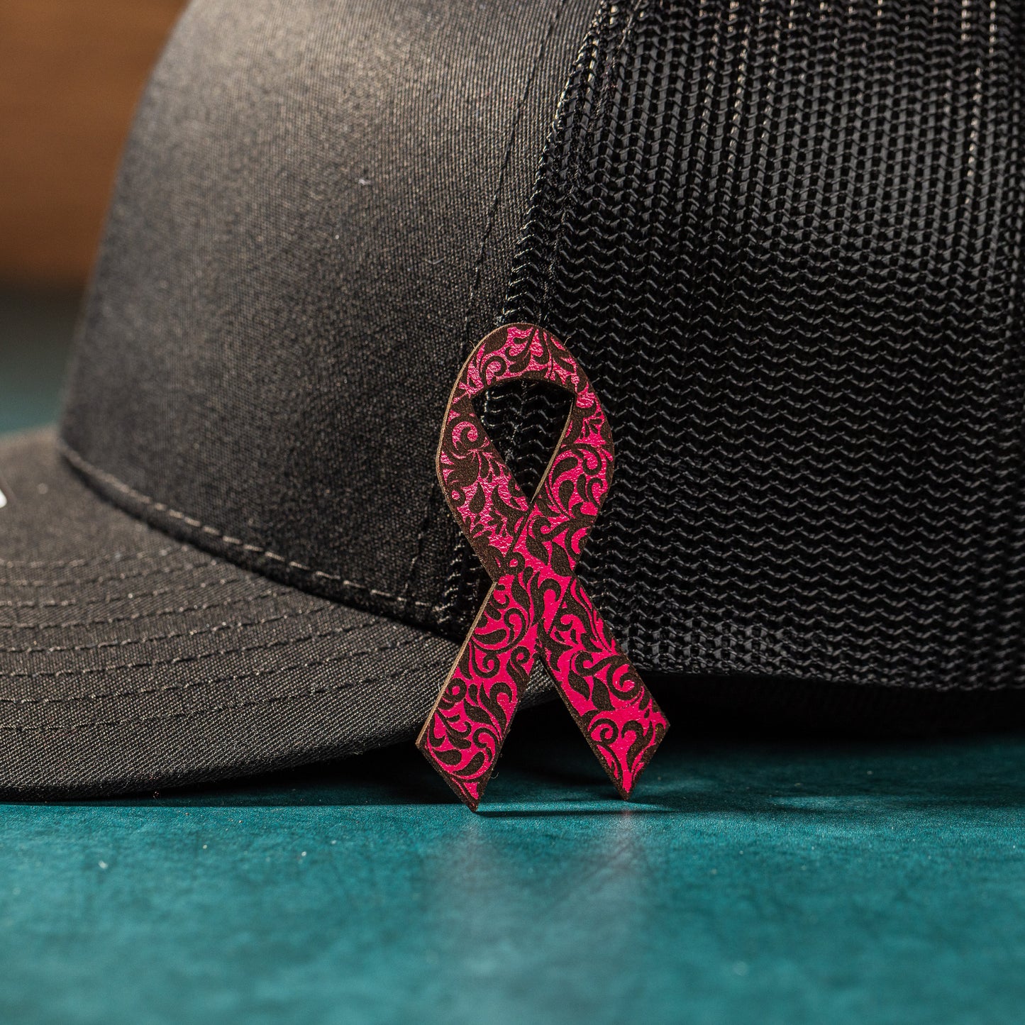 Breast Cancer Ribbon | Leather Patch