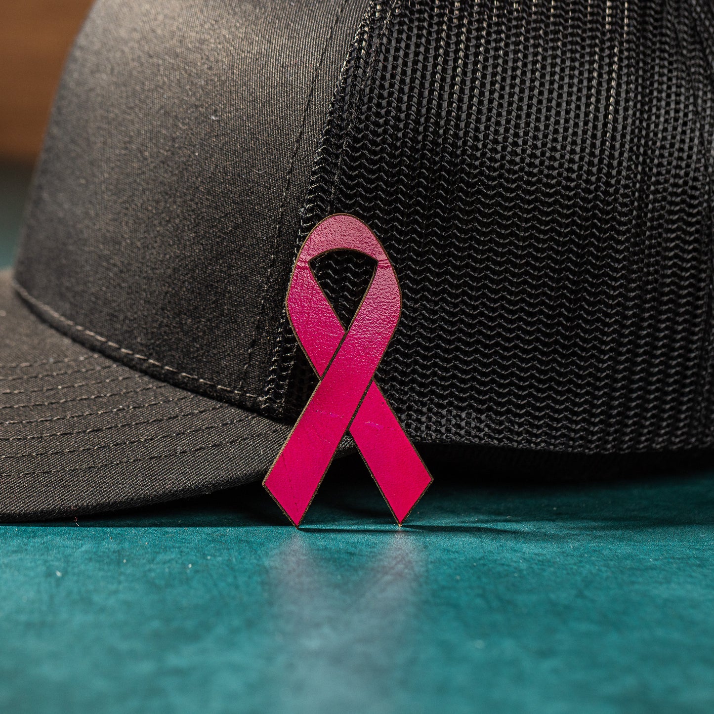 Breast Cancer Ribbon | Leather Patch