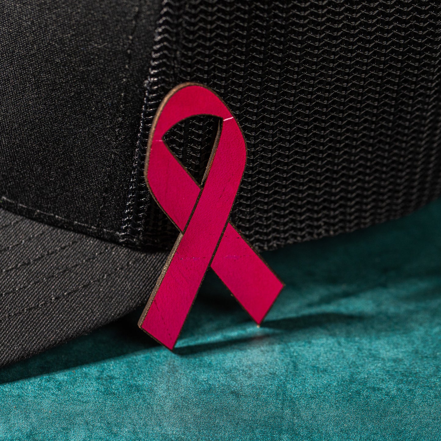 Breast Cancer Ribbon | Leather Patch