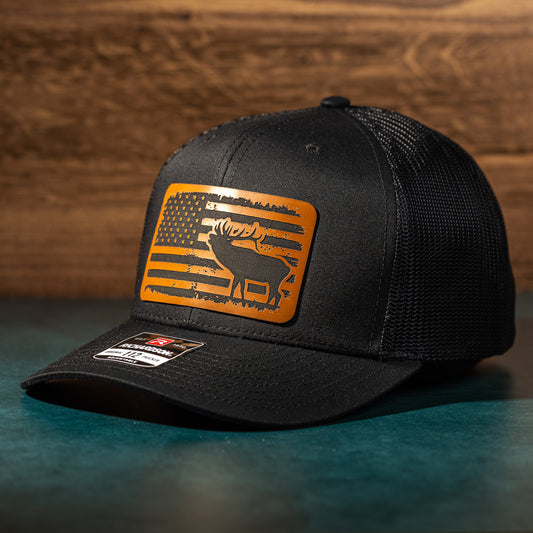 Elk USA Flag Trucker Hat