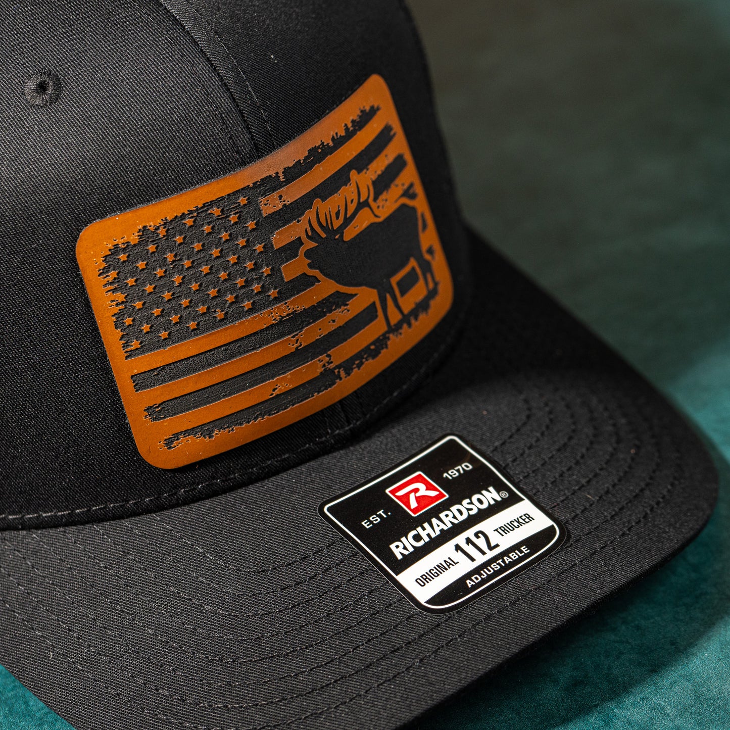 Elk USA Flag | Leather Patch